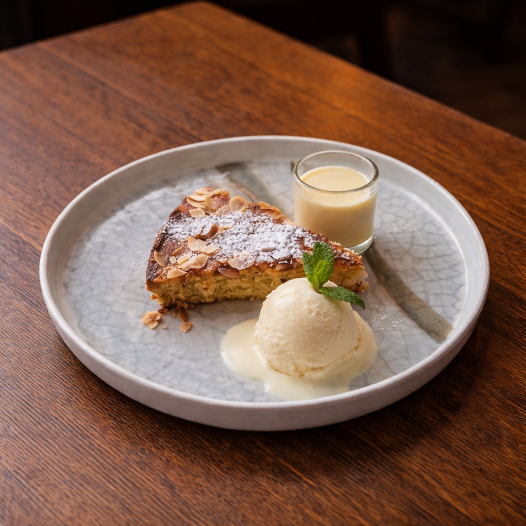 Dolce con gelato e crema
