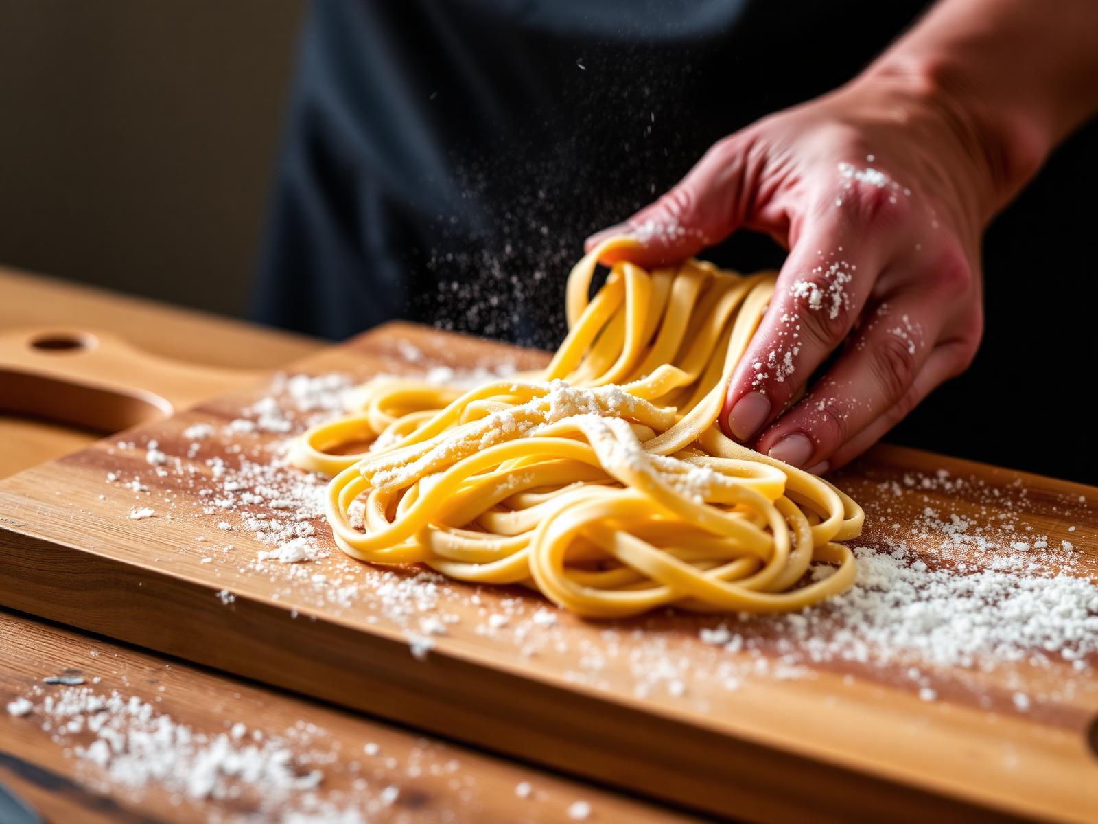 Mani che impastano la pasta